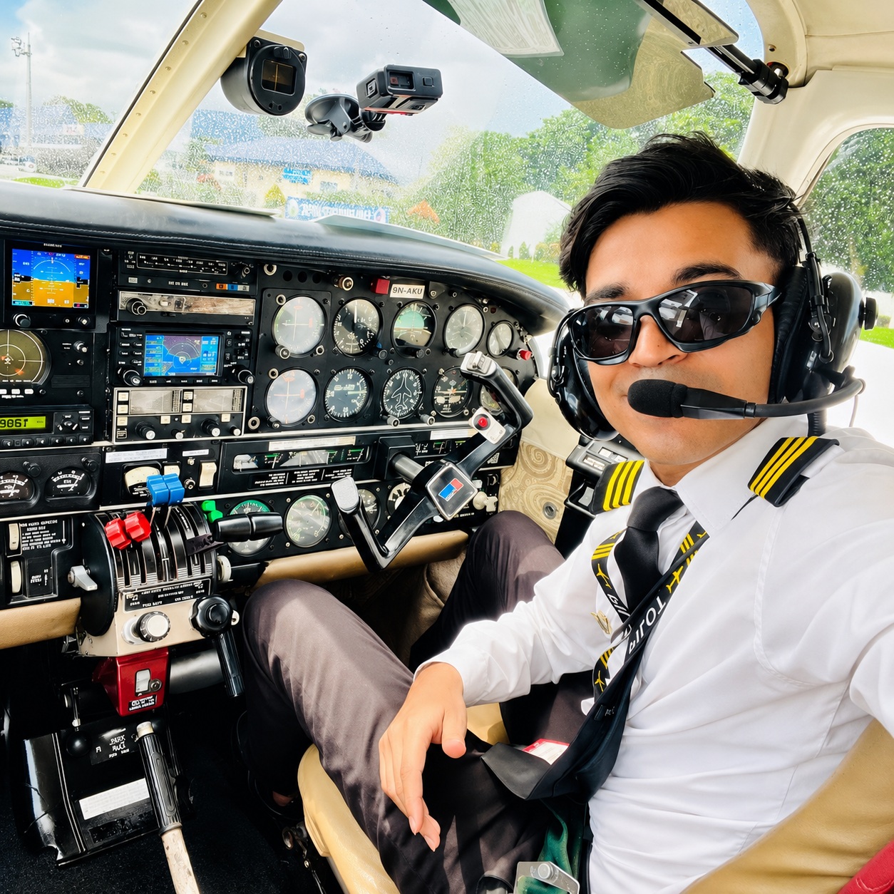 Kunal Shah in pilot uniform